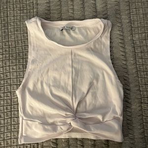 Zara White Twist Front Crop Top